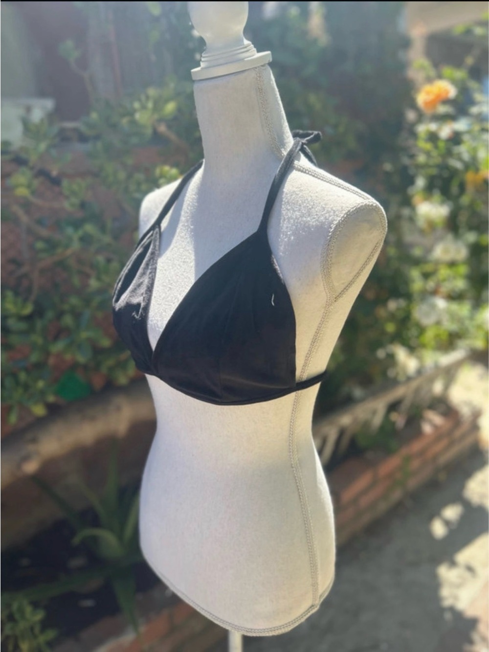 Black Triangle Halter Bralette - Women Intimates